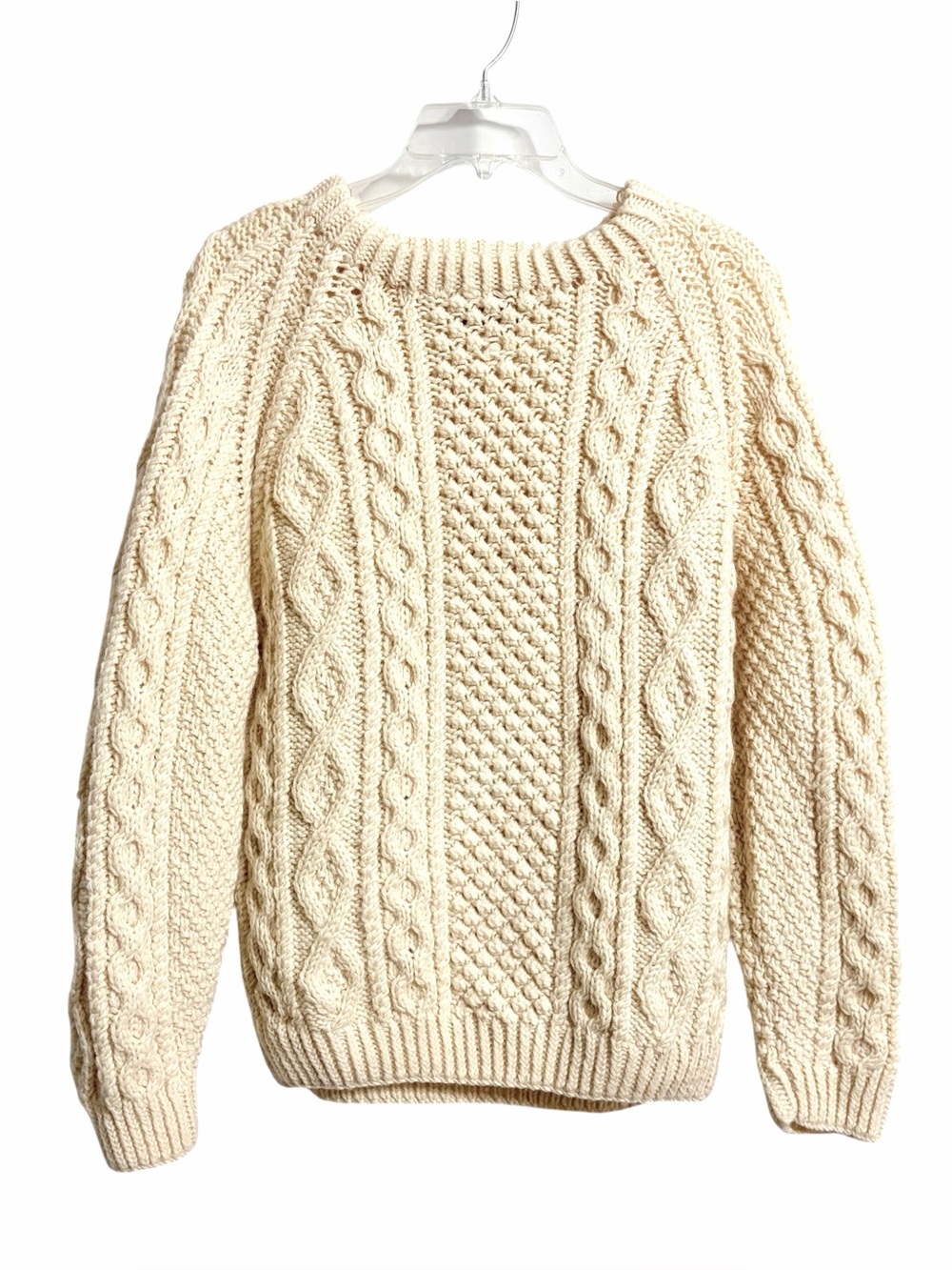 Carraig Donn Vtg Irish Cable Knit Fisherman Sweater Womens S Handknit Chunky